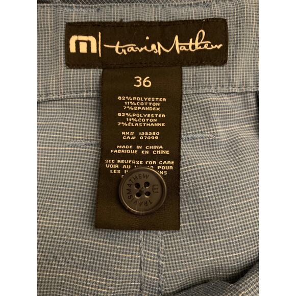 Travis Mathew Men's 36 Stretch Golf Performance Nylon Blend Shorts Blue - Picture 3 of 10